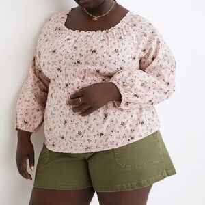 Madewell Plus NWOT Sophia Top in Bouquet Floral Wisteria Dove Sz 2X